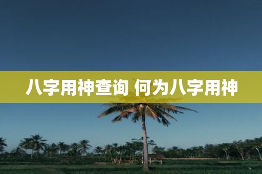八字用神查询 何为八字用神