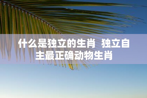 什么是独立的生肖 独立自主最正确动物生肖