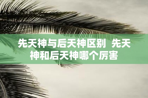 先天神与后天神区别 先天神和后天神哪个厉害