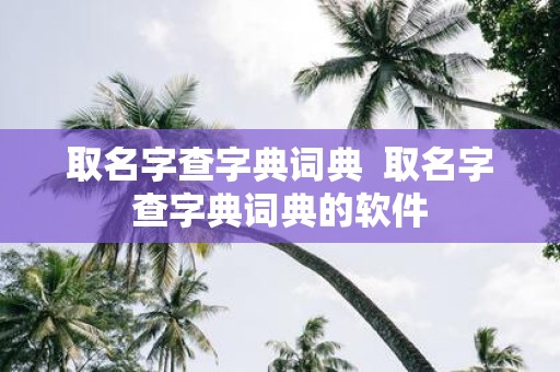 取名字查字典词典 取名字查字典词典的软件