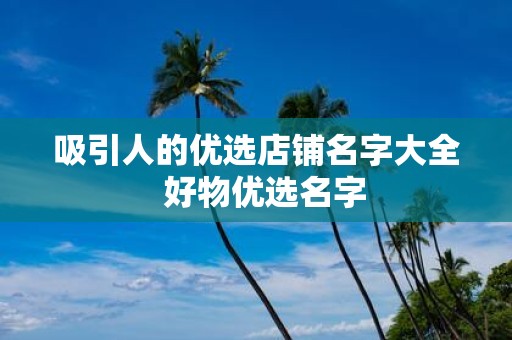 吸引人的优选店铺名字大全 好物优选名字