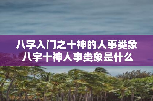 八字入门之十神的人事类象 八字十神人事类象是什么