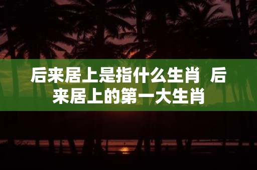 后来居上是指什么生肖 后来居上的第一大生肖