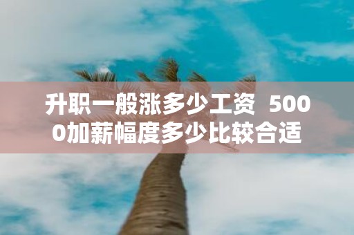 升职一般涨多少工资 5000加薪幅度多少比较合适