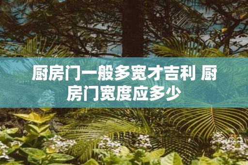 厨房门一般多宽才吉利 厨房门宽度应多少