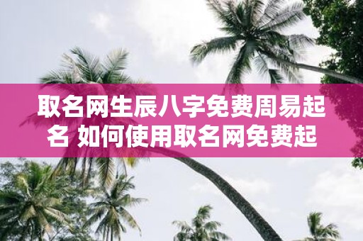 取名网生辰八字免费周易起名 如何使用取名网免费起名