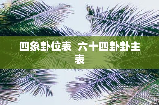 四象卦位表 六十四卦卦主表