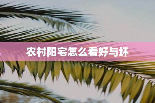 农村阳宅怎么看好与坏
