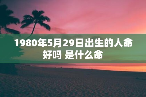 1980年5月29日出生的人命好吗 是什么命