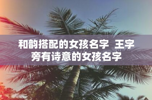 和韵搭配的女孩名字 王字旁有诗意的女孩名字