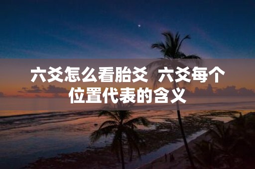 六爻怎么看胎爻 六爻每个位置代表的含义