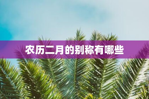 农历二月的别称有哪些