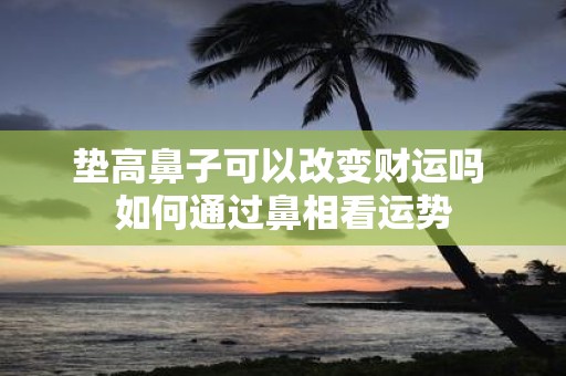 垫高鼻子可以改变财运吗 如何通过鼻相看运势