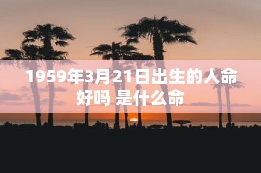 1959年3月21日出生的人命好吗 是什么命