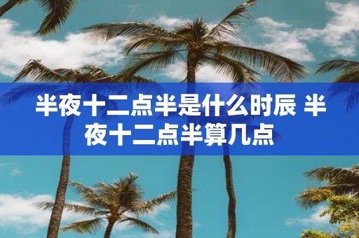 半夜十二点半是什么时辰 半夜十二点半算几点