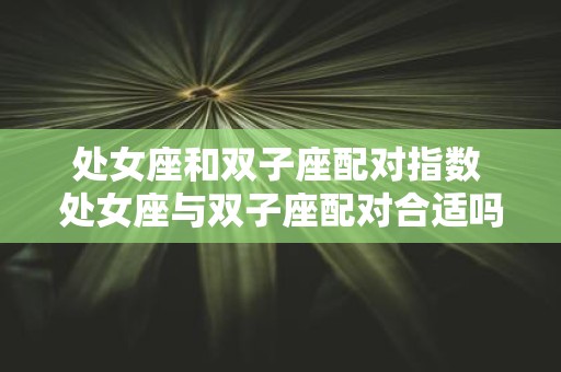 处女座和双子座配对指数 处女座与双子座配对合适吗