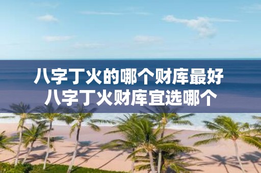 八字丁火的哪个财库最好 八字丁火财库宜选哪个