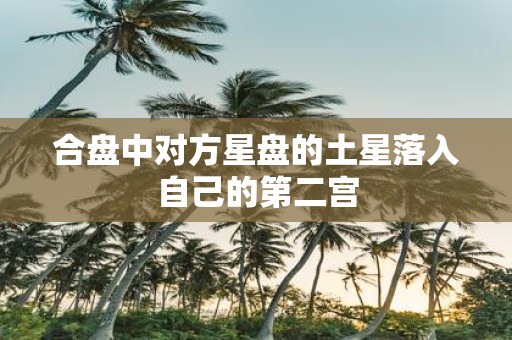 合盘中对方星盘的土星落入自己的第二宫