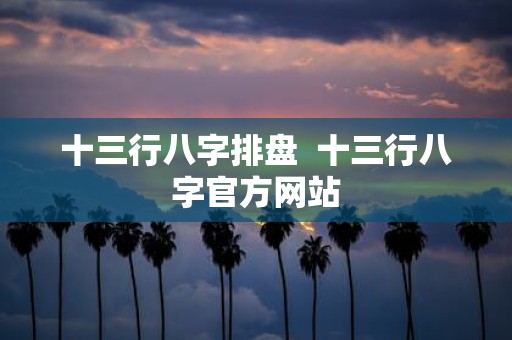 十三行八字排盘 十三行八字官方网站