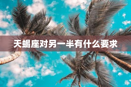 天蝎座对另一半有什么要求