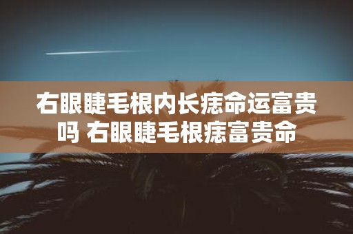 右眼睫毛根内长痣命运富贵吗 右眼睫毛根痣富贵命