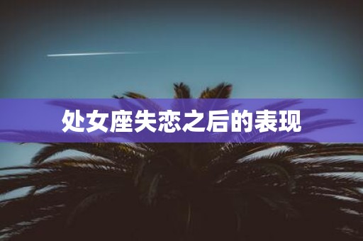 处女座失恋之后的表现