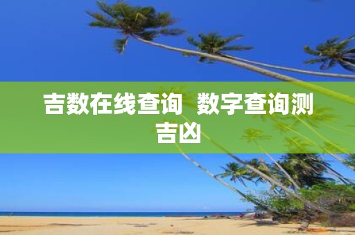 吉数在线查询 数字查询测吉凶