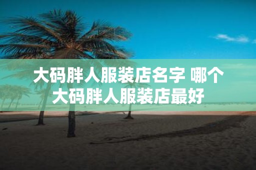 大码胖人服装店名字 哪个大码胖人服装店最好