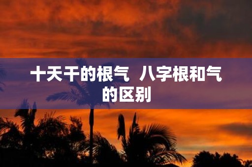 十天干的根气 八字根和气的区别