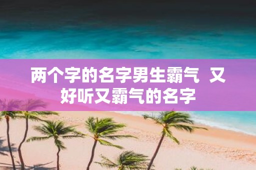 两个字的名字男生霸气 又好听又霸气的名字