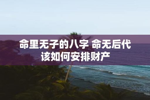 命里无子的八字 命无后代该如何安排财产