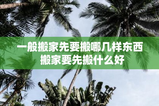 一般搬家先要搬哪几样东西 搬家要先搬什么好