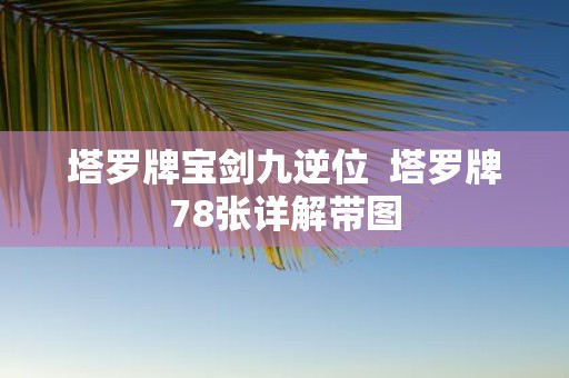 塔罗牌宝剑九逆位 塔罗牌78张详解带图