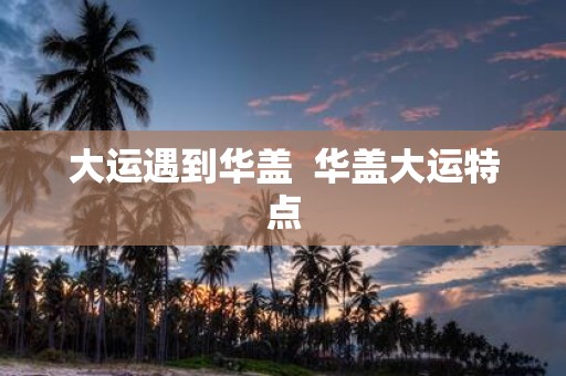 大运遇到华盖 华盖大运特点