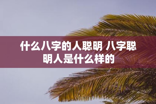 什么八字的人聪明 八字聪明人是什么样的