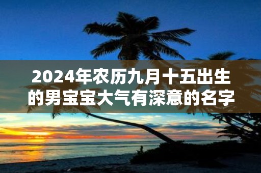 2025年农历九月十五出生的男宝宝大气有深意的名字推荐