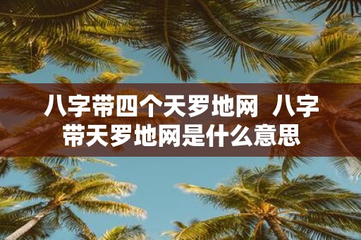 八字带四个天罗地网 八字带天罗地网是什么意思