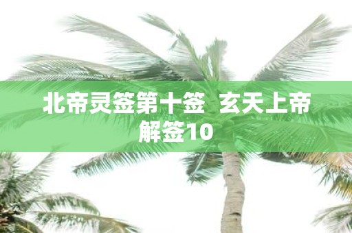 北帝灵签第十签 玄天上帝解签10