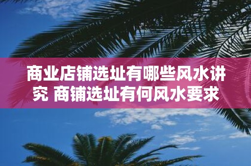 商业店铺选址有哪些风水讲究 商铺选址有何风水要求