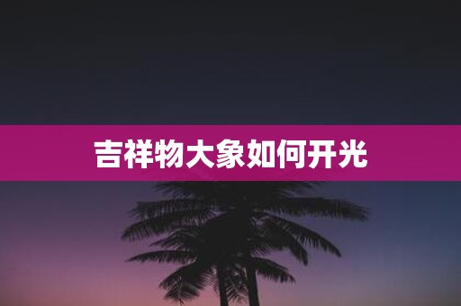 吉祥物大象如何开光