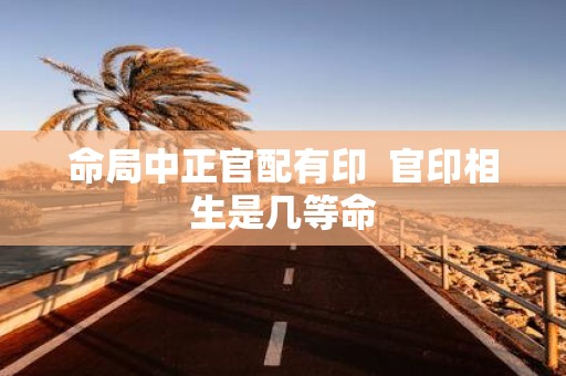 命局中正官配有印 官印相生是几等命