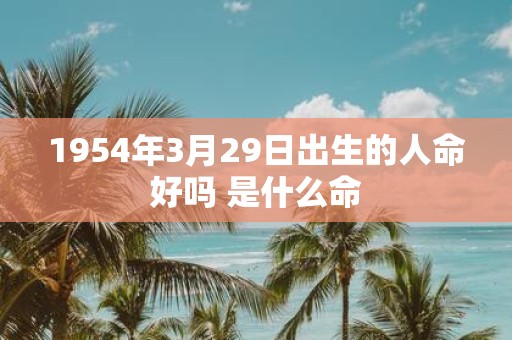 1954年3月29日出生的人命好吗 是什么命