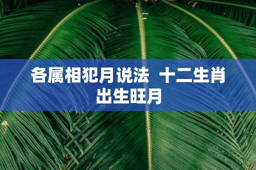各属相犯月说法 十二生肖出生旺月