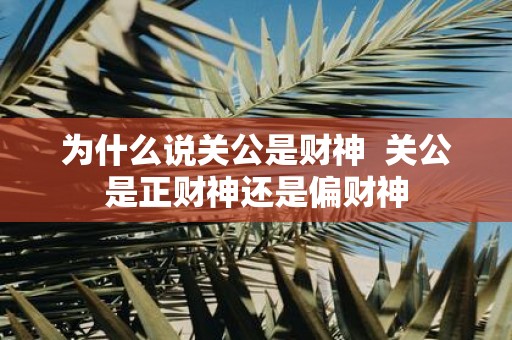 为什么说关公是财神 关公是正财神还是偏财神