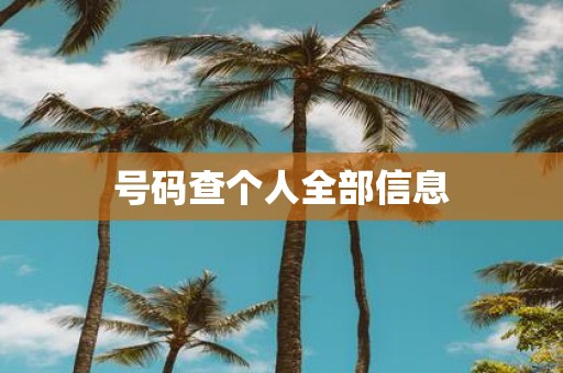 号码查个人全部信息