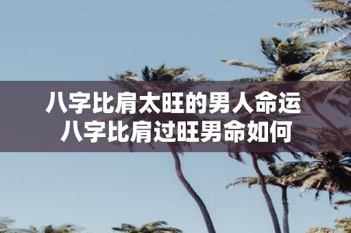 八字比肩太旺的男人命运 八字比肩过旺男命如何