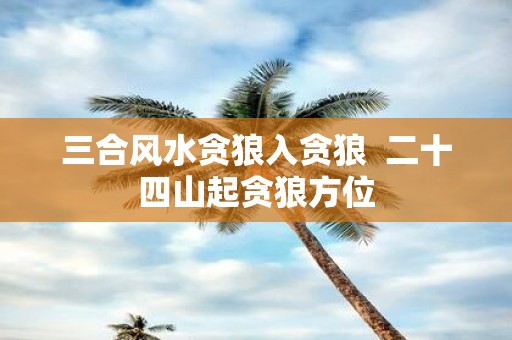 三合风水贪狼入贪狼 二十四山起贪狼方位