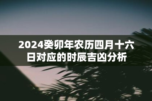 2025癸卯年农历四月十六日对应的时辰吉凶分析