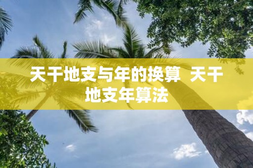 天干地支与年的换算 天干地支年算法