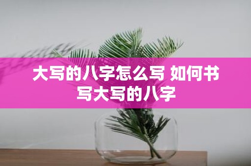 大写的八字怎么写 如何书写大写的八字